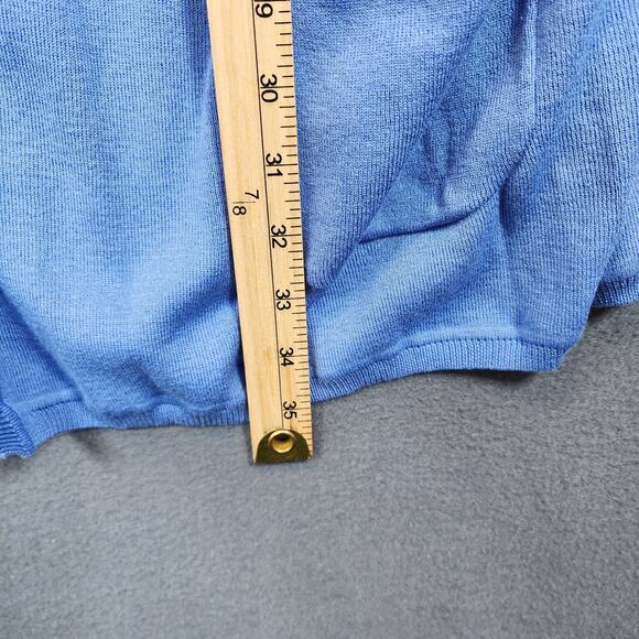 J Jill Womens Cardigan 4X Cornflower Blue Open Front Long Line Pockets $89 NEW - Picture 5 of 16